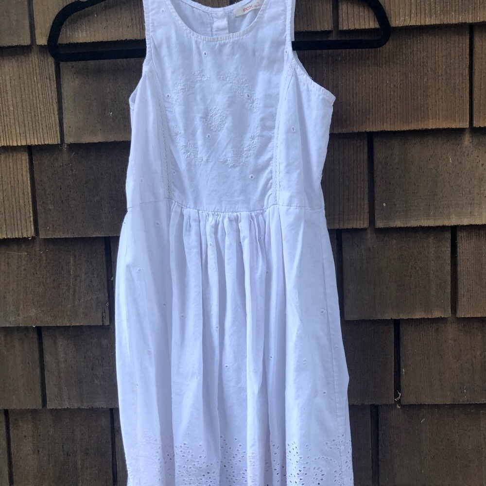 Girls White cotton dress